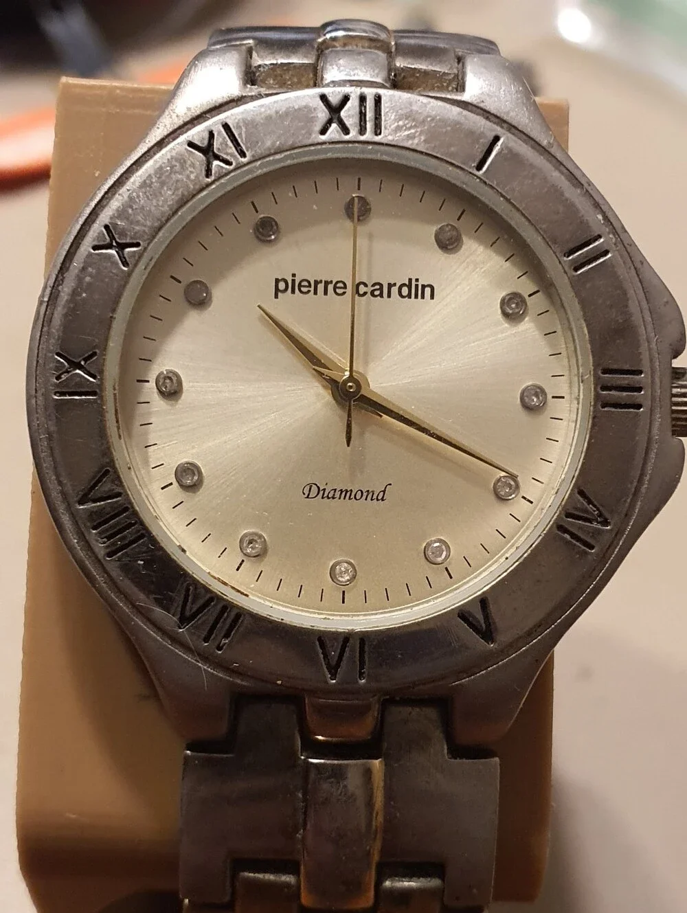 10/$20 Pierre Cardin Silver/Goldtone Diamond Stainless Steel Men's Watch